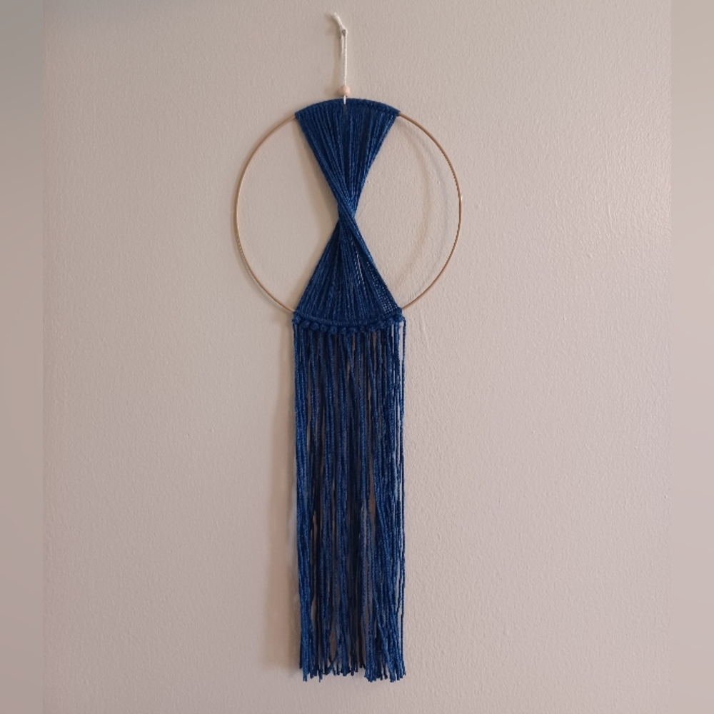 Navy Blue Macrame Wall Hanging